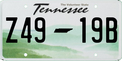 TN license plate Z4919B