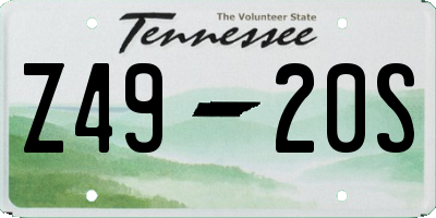 TN license plate Z4920S