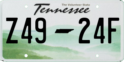 TN license plate Z4924F