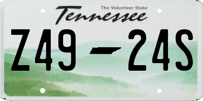 TN license plate Z4924S