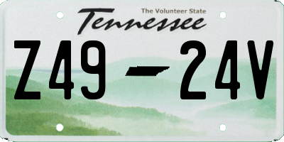 TN license plate Z4924V