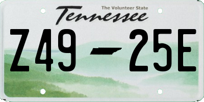 TN license plate Z4925E