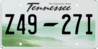 TN license plate Z4927I