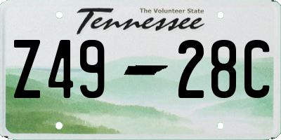 TN license plate Z4928C