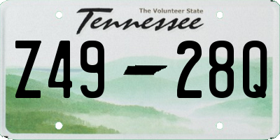 TN license plate Z4928Q