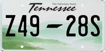 TN license plate Z4928S