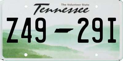 TN license plate Z4929I