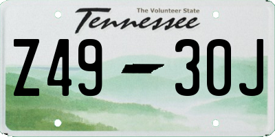 TN license plate Z4930J