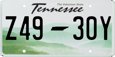 TN license plate Z4930Y