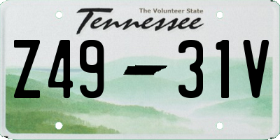 TN license plate Z4931V