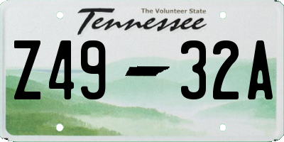 TN license plate Z4932A