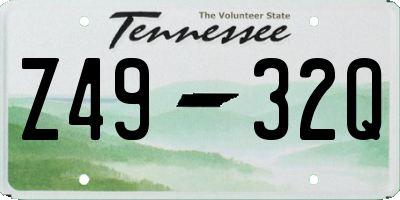 TN license plate Z4932Q