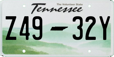 TN license plate Z4932Y