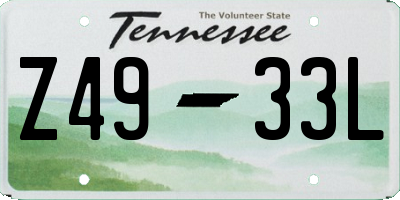 TN license plate Z4933L