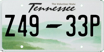 TN license plate Z4933P
