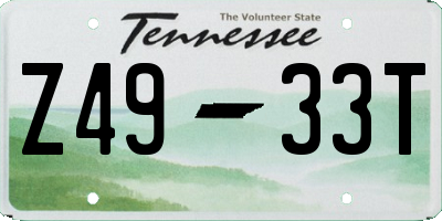 TN license plate Z4933T