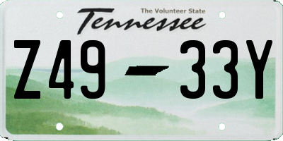 TN license plate Z4933Y