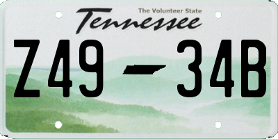 TN license plate Z4934B