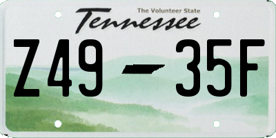TN license plate Z4935F