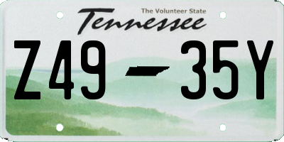 TN license plate Z4935Y