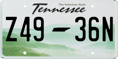 TN license plate Z4936N