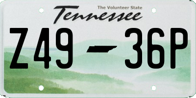 TN license plate Z4936P
