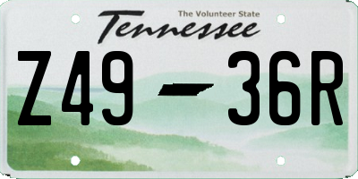 TN license plate Z4936R