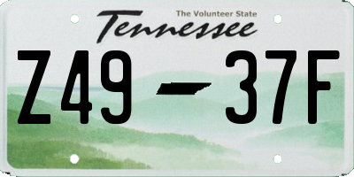 TN license plate Z4937F