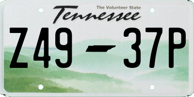 TN license plate Z4937P