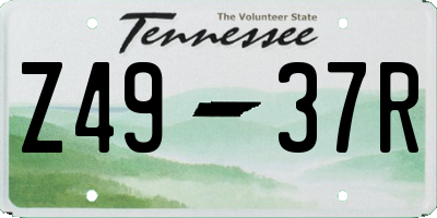 TN license plate Z4937R