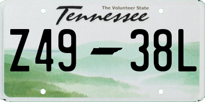 TN license plate Z4938L