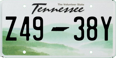 TN license plate Z4938Y