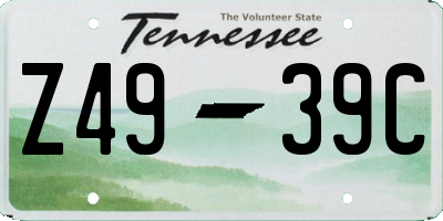 TN license plate Z4939C