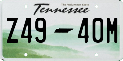 TN license plate Z4940M