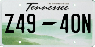 TN license plate Z4940N