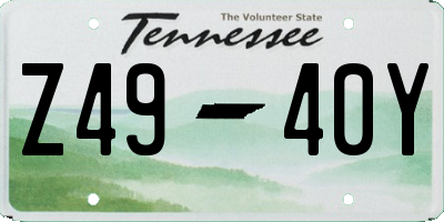 TN license plate Z4940Y