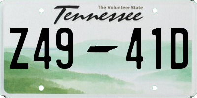 TN license plate Z4941D