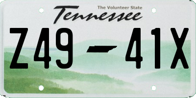 TN license plate Z4941X
