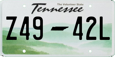 TN license plate Z4942L