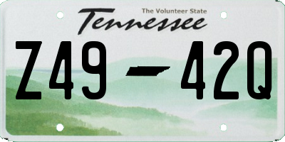 TN license plate Z4942Q