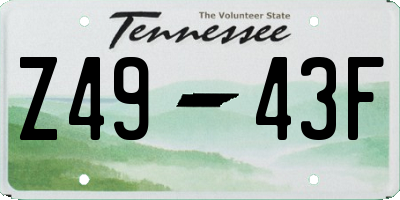 TN license plate Z4943F