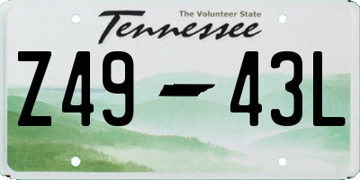 TN license plate Z4943L