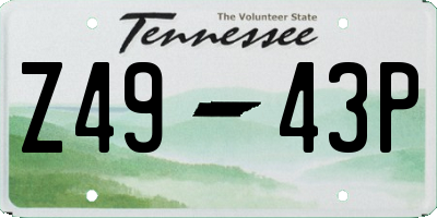 TN license plate Z4943P