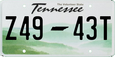 TN license plate Z4943T