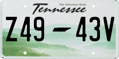TN license plate Z4943V