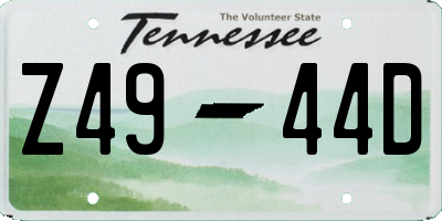 TN license plate Z4944D