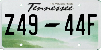 TN license plate Z4944F