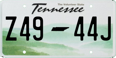 TN license plate Z4944J