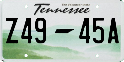 TN license plate Z4945A