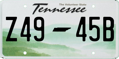 TN license plate Z4945B